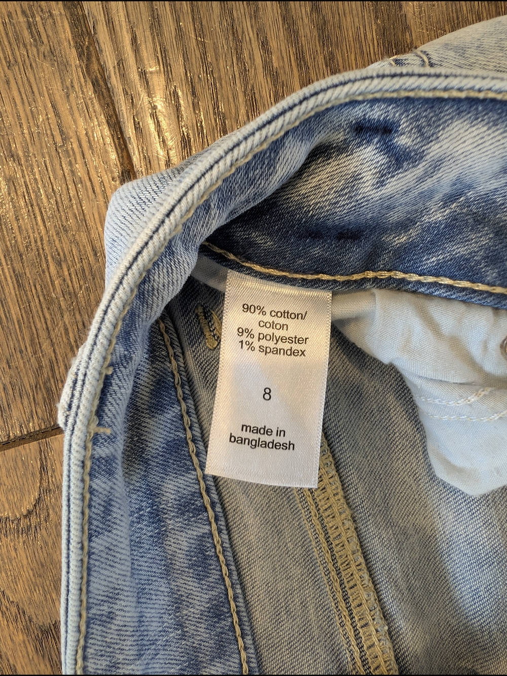 Light Blue Distressed Women's Jeans - Casual Rolled Hem - Picture 5 of 7